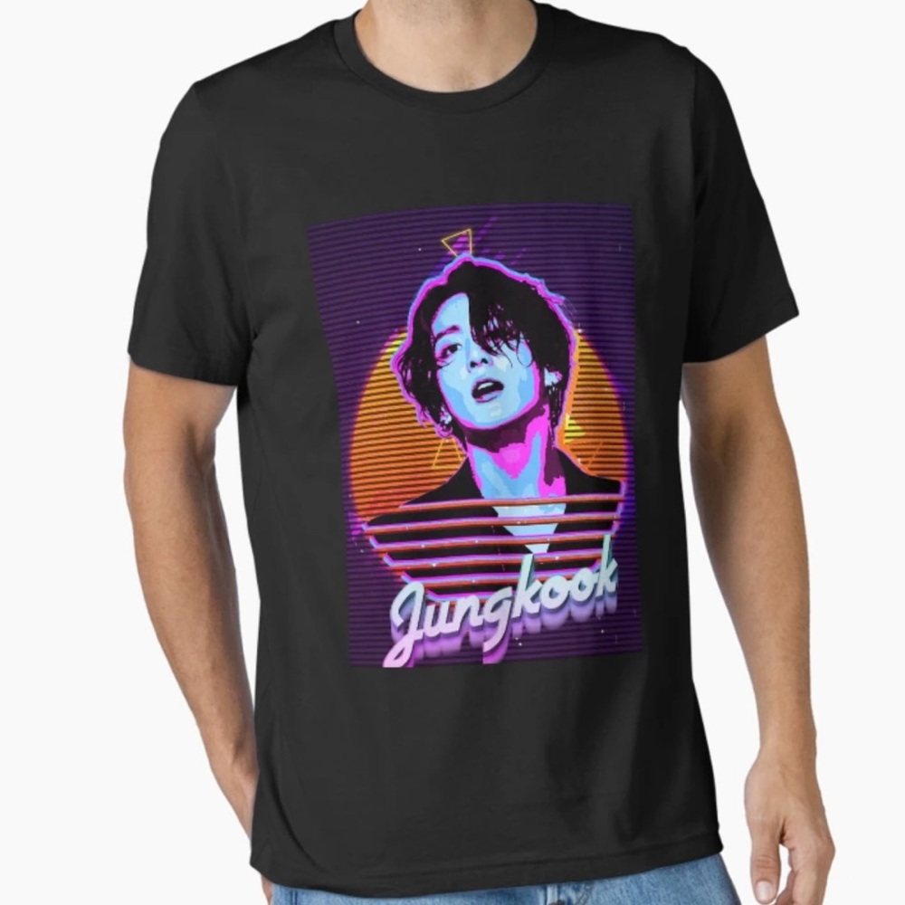 Vintage Jungkook K-Pop Graphic Black T-Shirt Sz Small